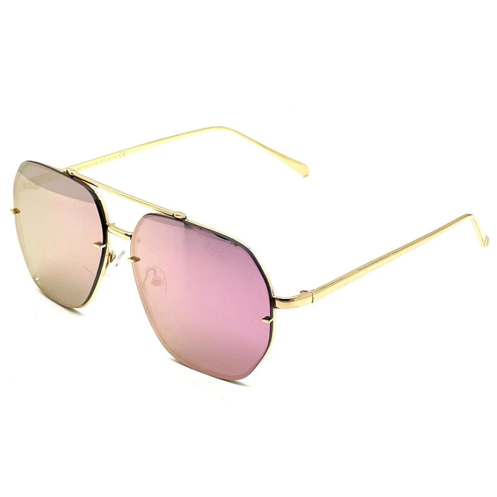 Pink Mirror‎ Reflective Lens Sunglasses Men Style Flat Lens Luxury Beach Shades